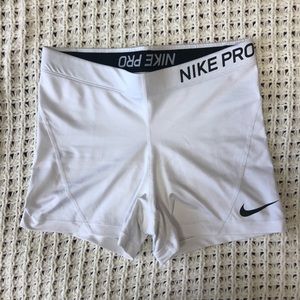 Nike Pro 3” White Compression Shorts